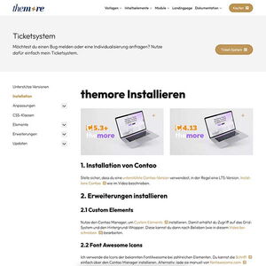 Screenshot der Dokumentation von themore